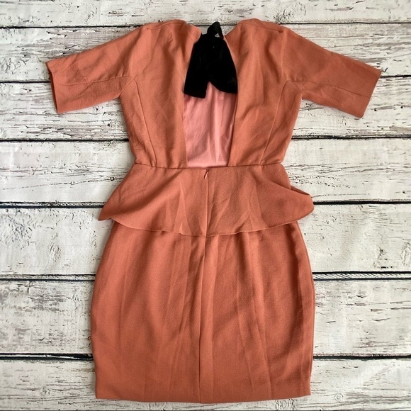 Cute open back dress dark coral color - Picture 2 of 3